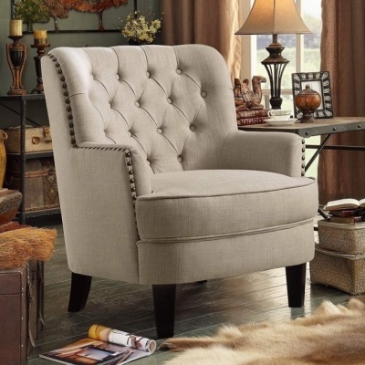 Alton Furniture Chrysene Club Chair, Beige Linen 