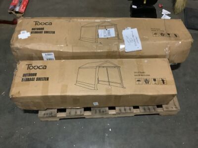 Lot of (2) Uninspected TOOCA Outdoor Storage Shelters 