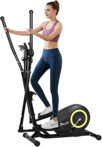 Doufit Elliptical Machine with LCD Monitor and Pulse Sensors 