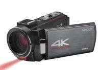 Minolta 4K Ultra HD Camcorder with Night Vision, Powers Up, Appears New