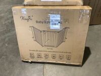 KingSo 33"-80" Extra Wide 30" Tall Adjustable Auto Close Metal Pressure Open Area Baby Gate with Swing Door&nbsp;&nbsp;
