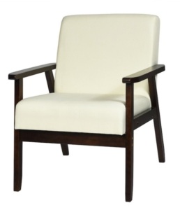 Armchair Modern Beige Linen Contemporary Accent Chair