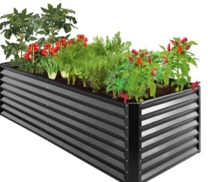 Outdoor Metal Raised Garden Bed for Vegetables, Flowers, Herbs - 8x4x2ft,NEW