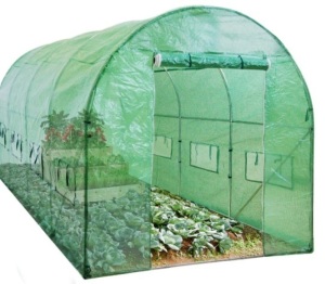 Walk-In Greenhouse Tunnel Tent w/ Roll-Up Windows, Zippered Door - 15x7x7ft,NEW