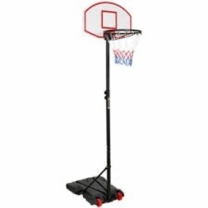 Kids Height-Adjustable Basketball Hoop, Portable Backboard System w/ Wheels