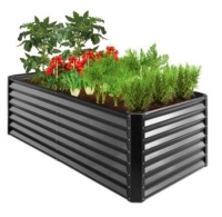 Outdoor Metal Raised Garden Bed,&nbsp;6x3x2ft, Gray