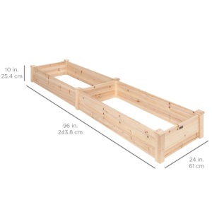 8x2ft Wooden Raised Garden Bed Planter for Garden, Lawn, Yard