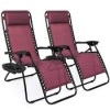 Set of 2 Adjustable Zero Gravity Patio Chair Recliners w/ Cup Holders