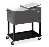 Portable Rolling Cooler Cart,&nbsp;80qt, Gray&nbsp;
