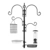 4-Hook Bird Feeding Station, 91in, Black