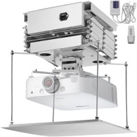 1m Motorized Remote Control Electric Scissors Projector Lift Ceiling Mount. Appears New. Powers On, Not Tested Further