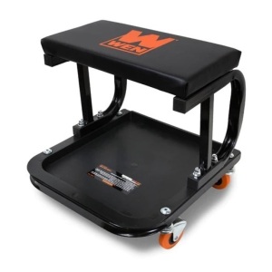 250-Pound Capacity Rolling Mechanic Seat with Onboard Storage
