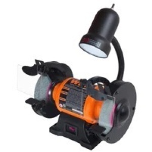 2.1-Amp 6-Inch Single Speed Bench Grinder with Flexible Work Light