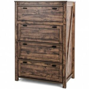 4 Drawer Rustic Vertical Dresser 