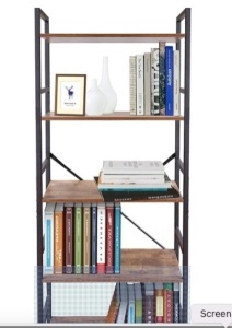 KD ModySimble 5 Tier Bookshelf Industrial Bookshelf Rustic Tall Modern Bookshelf Large Bookcase,NEW