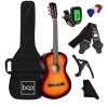Beginner Acoustic Guitar Set w/ Case, Strap, Digital Tuner, Strings - 38in,APPEARS NEW