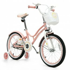 18" Kids Bike Toddlers Adjustable Freestyle Bicycle With Training Wheels
