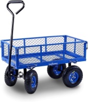 Landworks 2103Q044A Heavy Duty Lawn/Garden Utility Cart/Wagon With Removable Side Meshes, 400 lbs, Blue. NEW