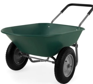 Dual-Wheel Wheelbarrow Garden Cart,APPEARS NEW