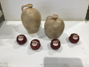 Set of Water Jugs with (4) Scented Candles 