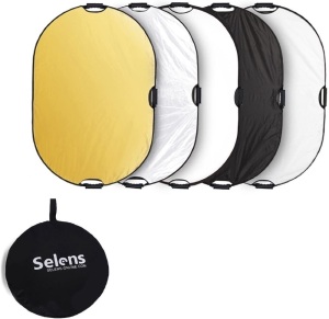 Selens 5-in-1 60x80 Inch Large Oval Reflector with Handle, 5-in-1 Collapsible for Photography Photo Studio Lighting & Outdoor Lighting. NEW