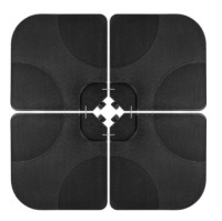 4-Piece Cantilever Offset Patio Umbrella Stand Square Base Plate Set, Black