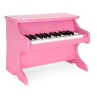 Kids 25-Key Wooden Learn-to-Play Mini Piano w/ Key Note Stickers &&nbsp;Music Book, Pink