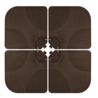 4-Piece Cantilever Offset Patio Umbrella Stand Square Base Plate Set, Brown