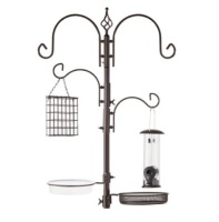 4-Hook Bird Feeding Station,&nbsp;91in, Bronze