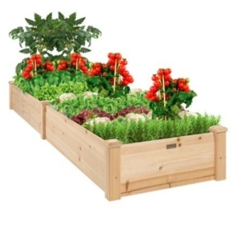 8x2ft Wooden Raised Garden Bed Planter