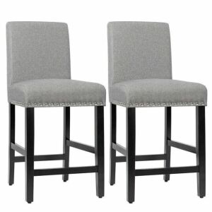 25'' Kitchen Chairs W/ Rubber Wood Legs, Set of 2 