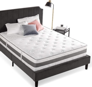 Zinus King Size 12 Inch Gel Memory Foam Pocket Spring Hybrid Mattress. Appears New (frame not included)