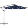 Solar LED Offset Hanging Patio Umbrella w/ Crank Tilt Adjustment - 10ft