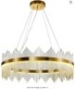 Modern Crystal Chandelier, Round Gold LED Crystal Hanging Ceiling Light, Appears New
