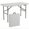 4ft Portable Folding Plastic Dining Table w/ Handle, Lock