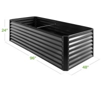 Outdoor Metal Raised Garden Bed for Vegetables, Flowers, Herbs - 8x4x2ft