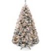 Pre-Lit Snow Flocked Artificial Pine Christmas Tree w/ Warm White Lights, 7.5 ft. Appears New