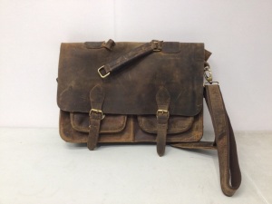 Leather Briefcase, E-Commerce Return/Broken Strap, Retail 74.00