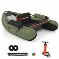 Inflatable Fishing Float Tube With Pump Storage Pockets And Fish Ruler-Green OP70503GN