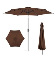 Outdoor Steel Market Patio Umbrella,&nbsp;10ft, Brown