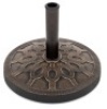 18in Round Patio Umbrella Base Stand w/ Rustic Finish, Appears New