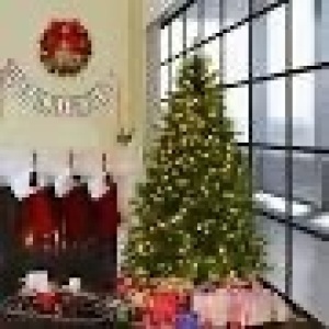 Pre-lit Artificial Christmas Tree Hinged LED Lights