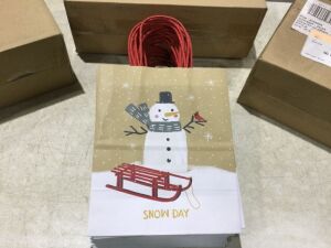 Lot of (3) Cases of Snow Day Holiday Gift Bags, 24 ct 