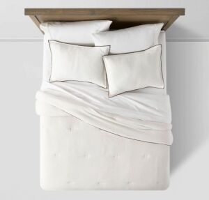 Threshold Flannel Comforter & Sham Set, Cream, Full/Queen 