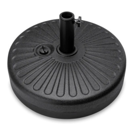 Plastic Patio Umbrella Base Pole Holder Accessory w/ Adjustable Knob, Appears New
