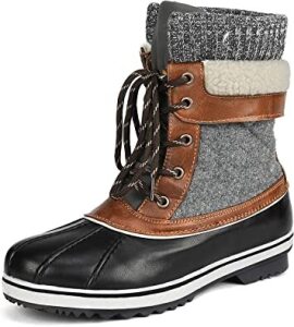 DREAM PAIRS Women's Mid Calf Waterproof Winter Snow Boots