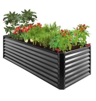 Outdoor Metal Raised Garden Bed, 8x4x2ft