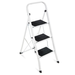 3-Step Portable Folding Step Ladder w/ Non-Slip Feet, 330lb Capacity 