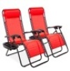 Set of 2 Adjustable Zero Gravity Patio Chair Recliners w/ Cup Holders, Appears New
