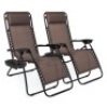 Set of 2 Adjustable Zero Gravity Patio Chair Recliners w/ Cup Holders, Appears New